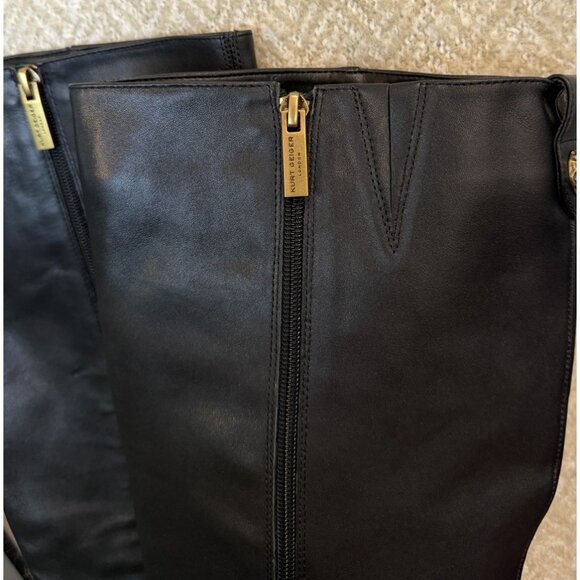 Kurt Geiger Size 9.5 heel boot women's black leather Elmer knee High eagle 40.5 - Picture 9 of 16